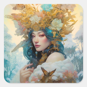 Sticker Carré Art de l'Imaginaire de la Reine des neiges