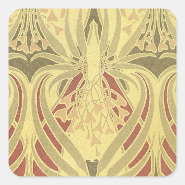 Sticker Carré art déco tourbillon art motif vintage abstrait (Devant)