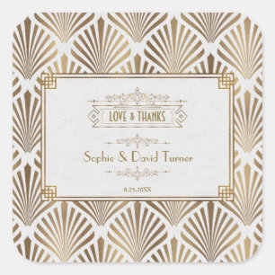Sticker Carré Art Déco White Gatsby Mariage des années 1920