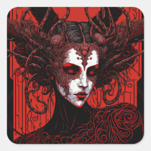 Sticker Carré Art d'Imaginaire noir noir noir foncé