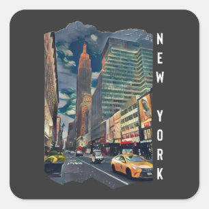 Sticker Carré Art esthétique de New York