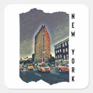 Sticker Carré Art esthétique de New York