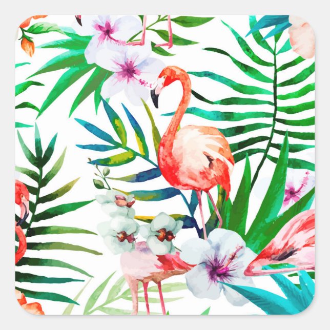 Sticker Carré Art flamand tropical (Devant)