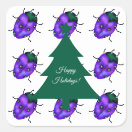 STICKER CARRÉ ART LADYBUG