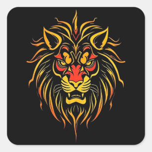Sticker Carré Art lion moderne