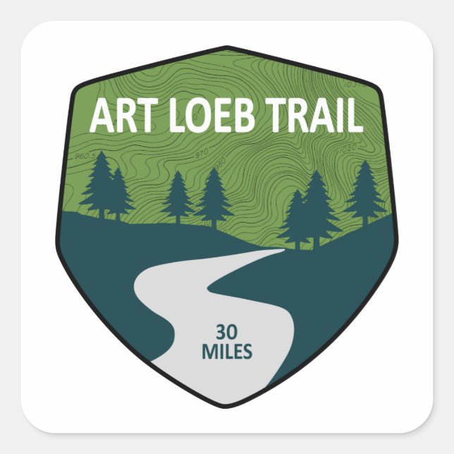Sticker Carré Art Loeb Trail Caroline du Nord (Devant)