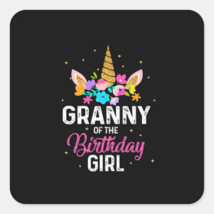 Sticker Carré Art Mère   Granny Of The Birthday Girl Birthday