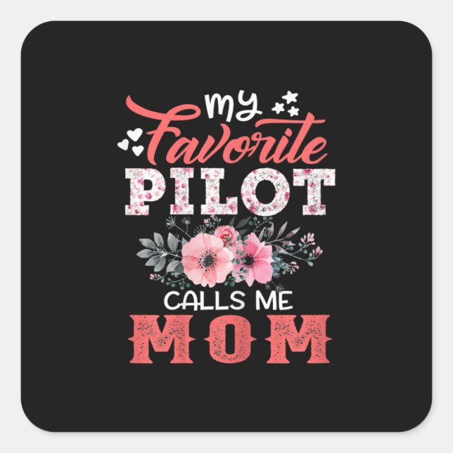 Sticker Carré Art Mère | Mon Pilote Préféré M'Appelle Maman Noël (Devant)