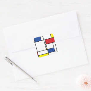 Sticker Carré Art Moderne Géométrique Minimaliste De Stijl Mondr