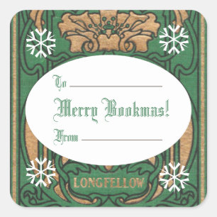 Sticker Carré Art Nouveau Bookmas (Noël)