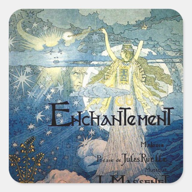 Sticker Carré Art nouveau enchanteur (Devant)