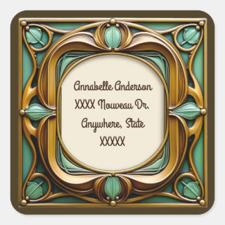 Sticker Carré Art Nouveau Personnalisé