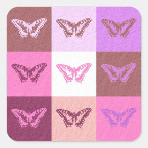 Sticker Carré Art papillon