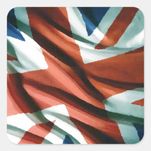 Sticker Carré Art pop du drapeau britannique