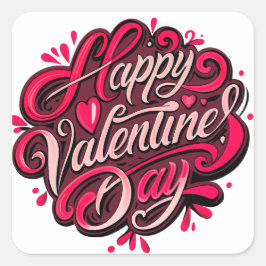 Sticker Carré Art romantique de la Saint Valentin
