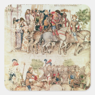 Sticker Carré Arthur et ses chevaliers visant sur