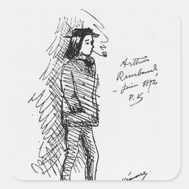 Sticker Carré Arthur Rimbaud juin 1872 (Devant)