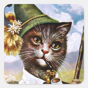 Sticker Carré Arthur Thiele - chat bavarois d'Alpes