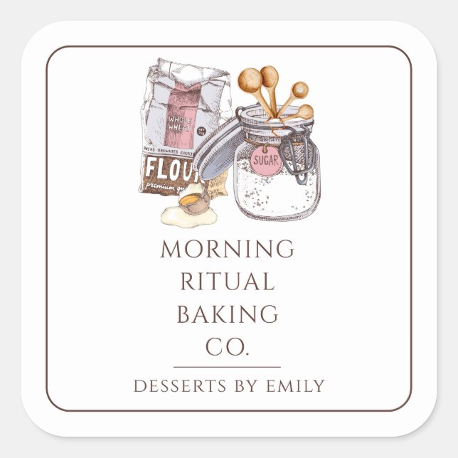 Sticker Carré Artisan Bakery Baker  (Devant)