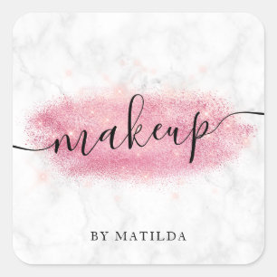 Sticker Carré Artiste de maquillage en marbre parties scintillan