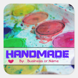 Sticker Carré Artistes Aquarelle Peinture Palette artisanale