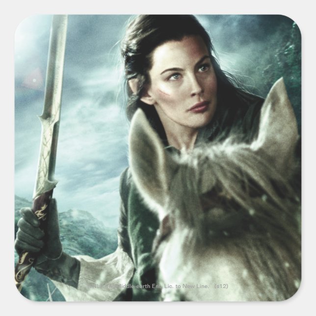 Sticker Carré ARWEN™ en neige et épée (Devant)