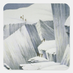 Sticker Carré Ascending Cliff, from 'A Narrative of an Ascent