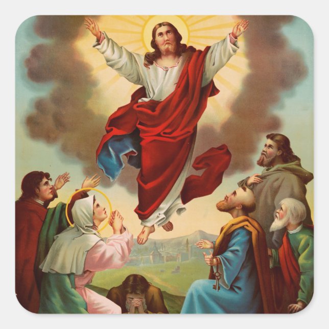 Sticker Carré Ascension de Jésus au Ciel (Devant)