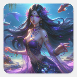 Sticker Carré Ashera - Collection d'oeuvres de la série Mermaid