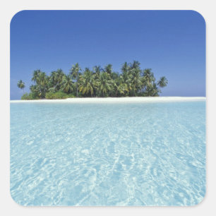 Sticker Carré ASIE, Maldives, atoll d'Ari, inhabité