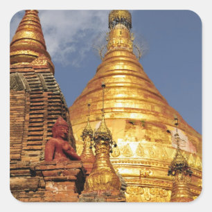 Sticker Carré Asie, Myanmar (Birmanie), Bagan (Pagan). Le Dhamma