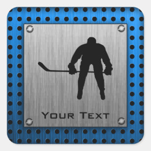 Sticker Carré Aspect aluminium brossé Hockey