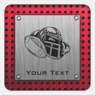 Sticker Carré Aspect métal brossé Football
