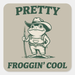 Sticker Carré Assez incroyablement cool Grenouille Crapaud Mème 