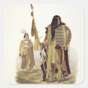 Sticker Carré Assiniboin Indians, plate 32 from volume 2 of 'Tra