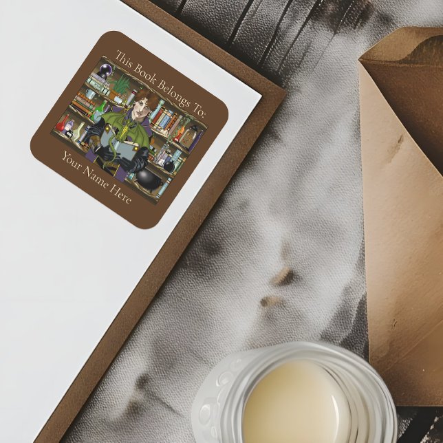 Sticker Carré Assistant Imaginaire Livres Potions Dragon (Créateur téléchargé)