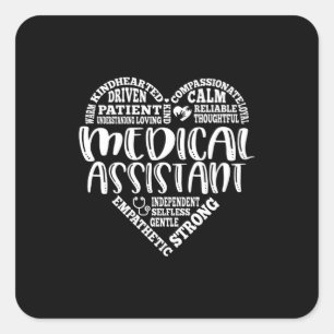 Sticker Carré Assistant Médicale, MA, médecine