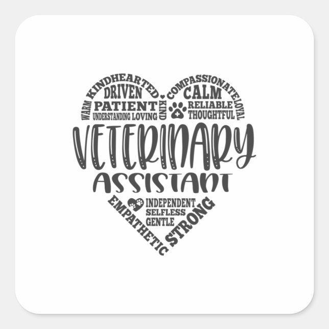 Sticker Carré Assistant vétérinaire (Devant)