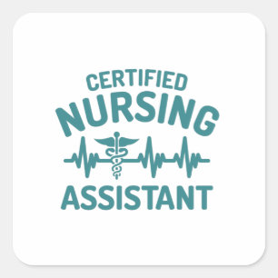 Sticker Carré Assistante en soins infirmiers certifiée, AIIC
