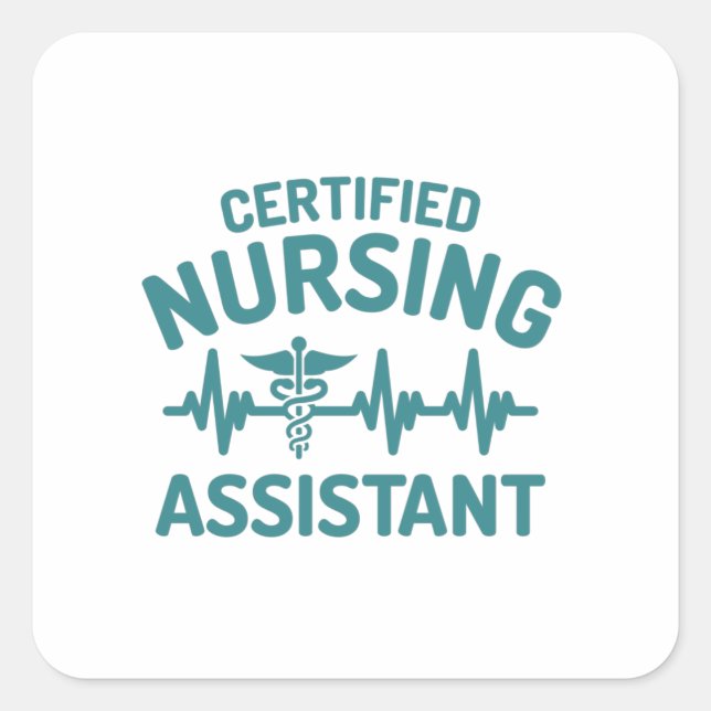 Sticker Carré Assistante en soins infirmiers certifiée, AIIC (Devant)