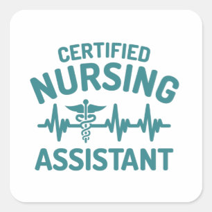 Sticker Carré Assistante en soins infirmiers certifiée, AIIC