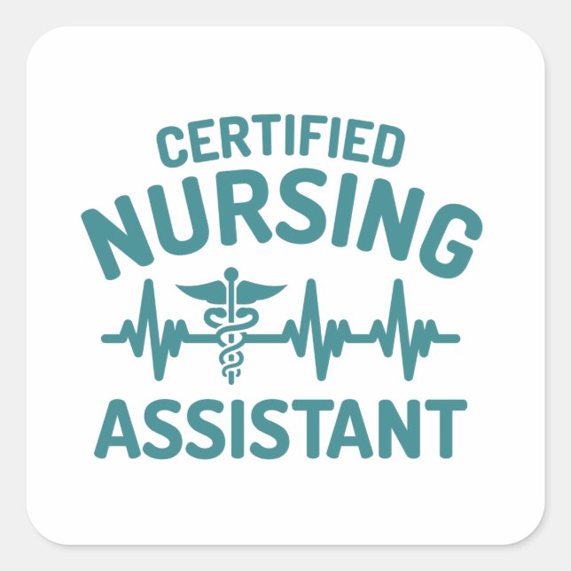Sticker Carré Assistante en soins infirmiers certifiée, AIIC (Devant)