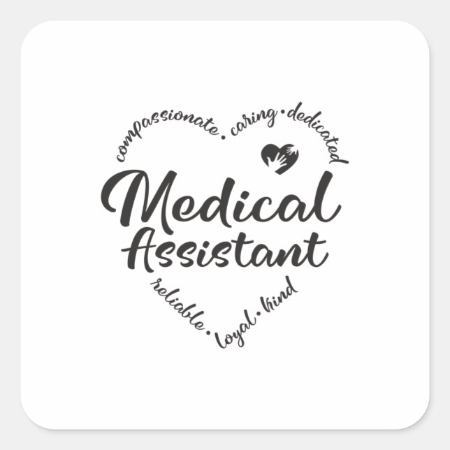 Sticker Carré Assistante Médicale, MA (Devant)