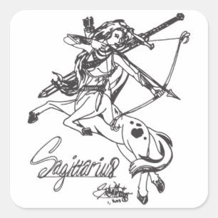 Sticker Carré Astrologie carrée de fléchissement de feuille