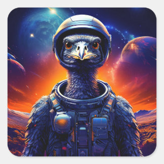 Sticker Carré Astronaute d'Ostrich