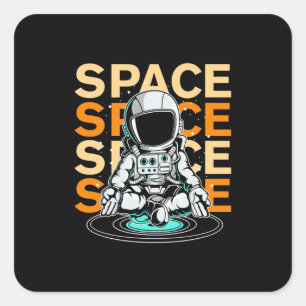 Sticker Carré Astronaute spatial