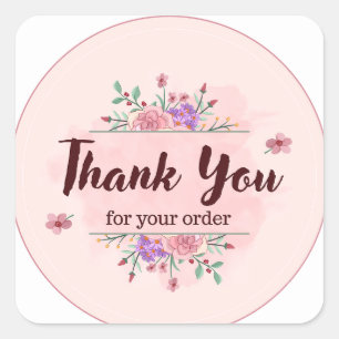 Sticker Carré astuces pour Merci pour votre commande