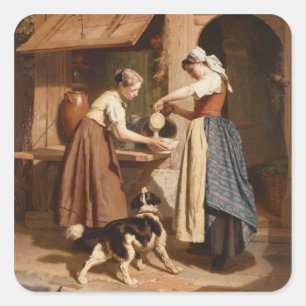 Sticker Carré At the Dairy, 1866