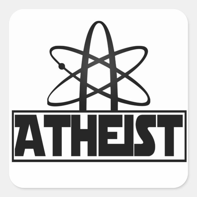 Sticker Carré Athéisme (Devant)