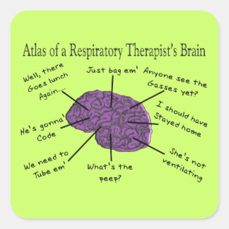 Sticker Carré Atlas du cerveau d'un thérapeute respiratoire